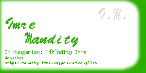imre mandity business card